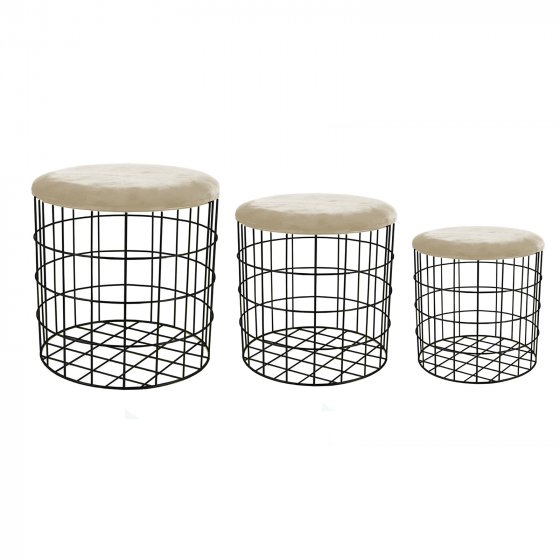 Korb, Metall mit Samtdeckel 