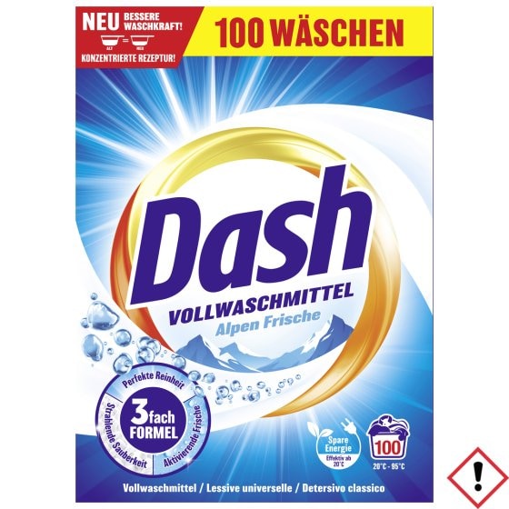 Dash Vollwaschmittel Alpen Frische mit angenehmen Duft 100WL 