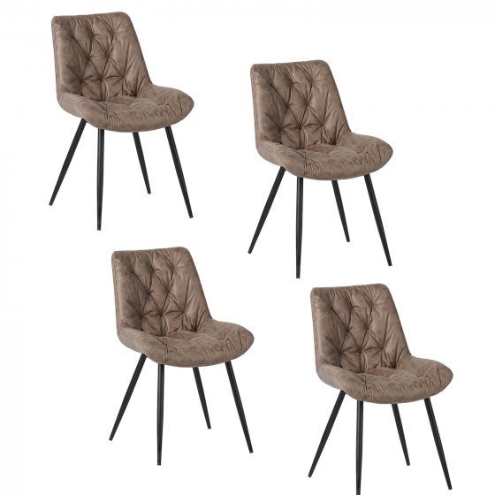 Esszimmerstuhl 4er Set Loryn Antikhellbraun