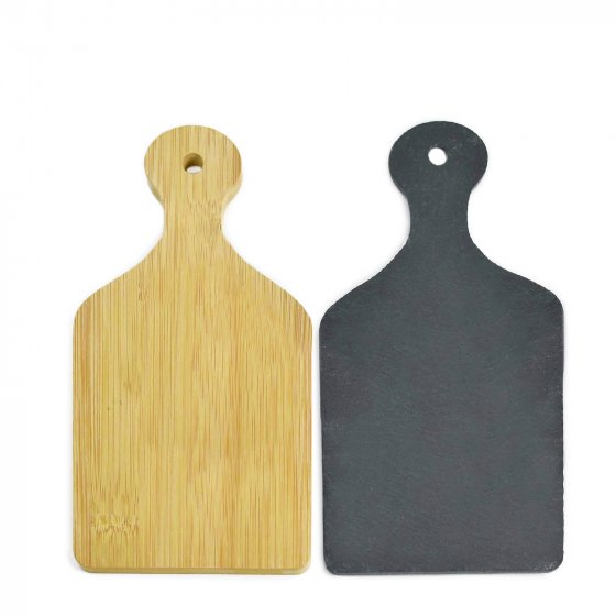 Servierplatte 2 Stück Schiefer, Bambus 