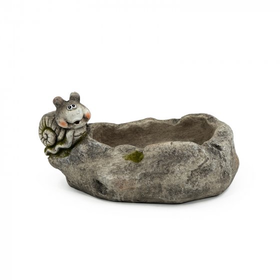 Pflanzschale mit Schnecke Gartenfigur 