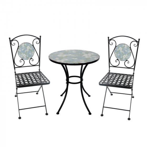 Tisch und 2 Stühle Celia Petunien 