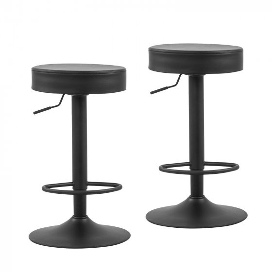Barhocker Schwarz 2er Set Mika