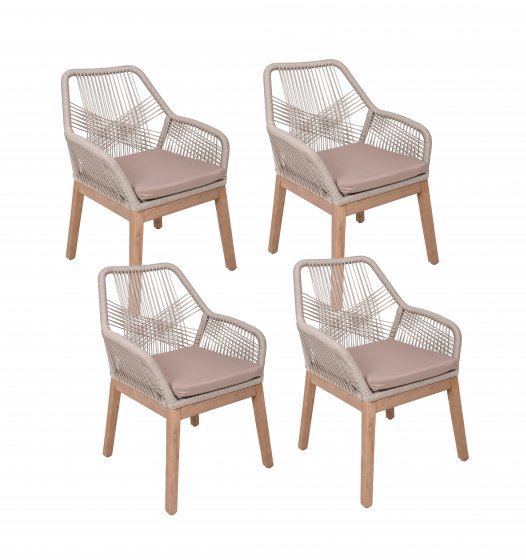 Sitzgruppe "POMONA" braun, 4er-Set 