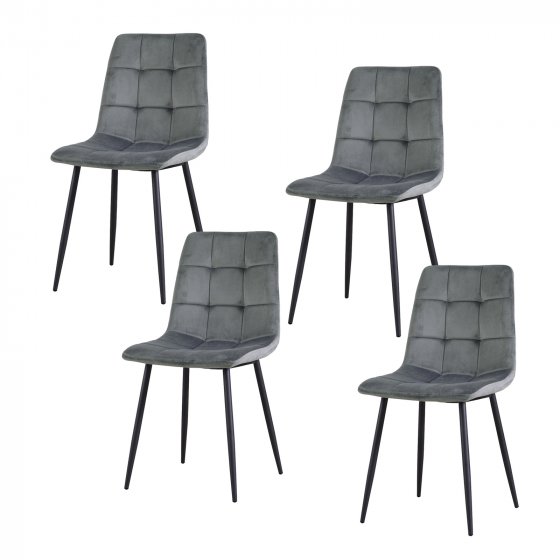 Stuhl Mesa Velvet 4er-Set Grau