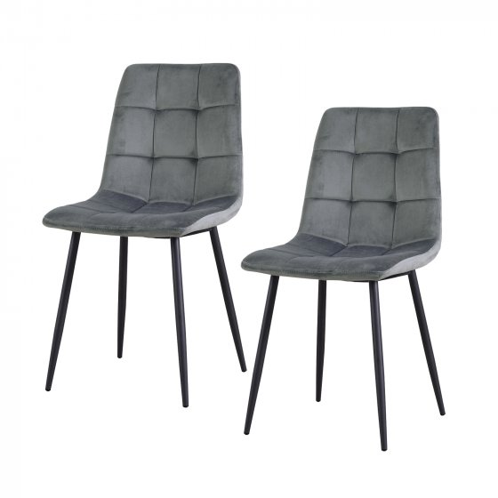 Stuhl Mesa Velvet 2er-Set Grau