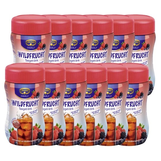 Krüger Teegetränk Wildfrucht 50 Prozent kalorienreduziert 12er Pack 