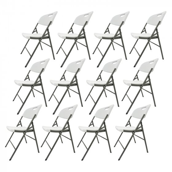 Klappstuhl 12 Stück Weiß 