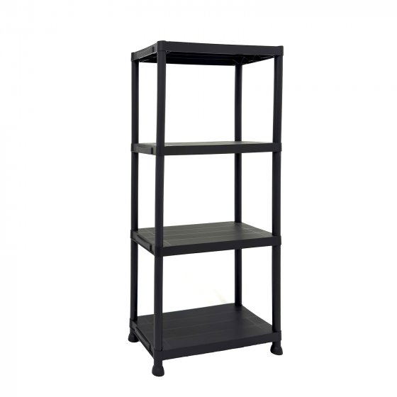 Regal mit 4 Böden Schwarz Kunststoffregal 