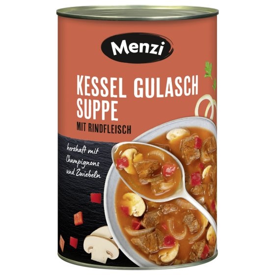 Menzi Kessel Gulasch Suppe mit Rindfleisch typisch ungarisch 4200g 