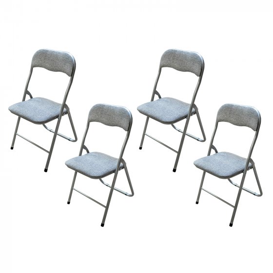 Klappstuhl 4er Set Dima Fabric Grau 