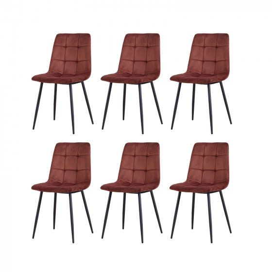 Esszimmerstuhl 6er Set Braun Mesa