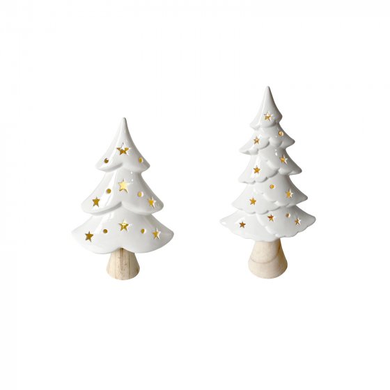 LED Winterbaum 2er Set mit Leuchtsternen