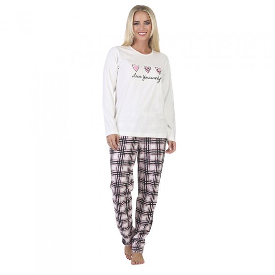 Pyjama 48/50 | Weiß#Rosa
