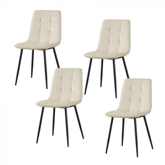 Stuhl Mesa Velvet 4er-Set Creme