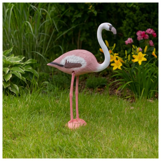 Garten-Figur Flamingo Rosa-Weiß 