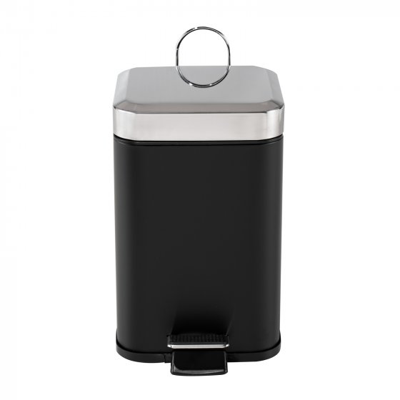 Treteimer eckig Jannik 3 Liter Schwarz Silber 