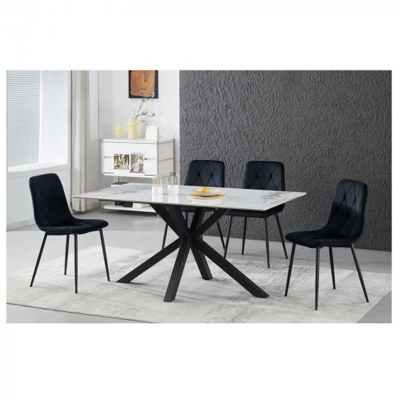 Stuhl Mesa Eco 2er-Set Velvet Schwarz 