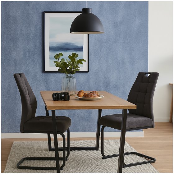 Modernes 2er Set Schwingstühle Dunkelgrau mit elegantem Design 