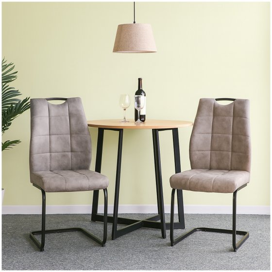 Modernes 2er Set Schwingstühle Hellbraun mit elegantem Design 