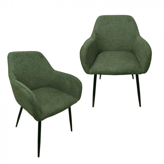 Stuhl Albany Waffle Grün 2er-Set 