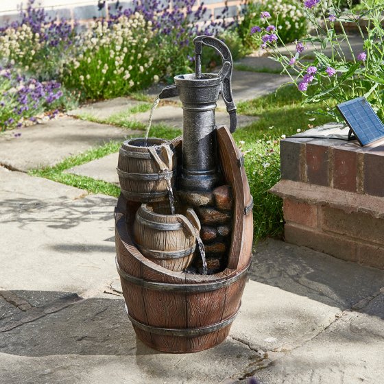 Solar-Brunnen Whiskey-Fässer 