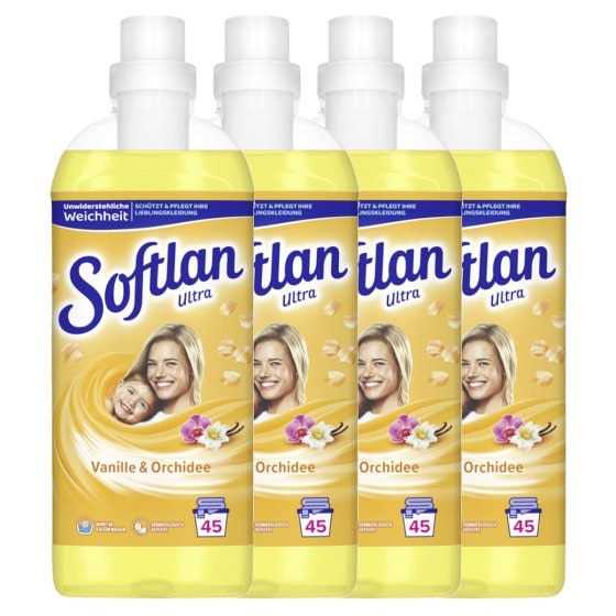 Softlan Vanille und Orchidee Duft für 45 Waschladungen 1000ml 4er Pack 