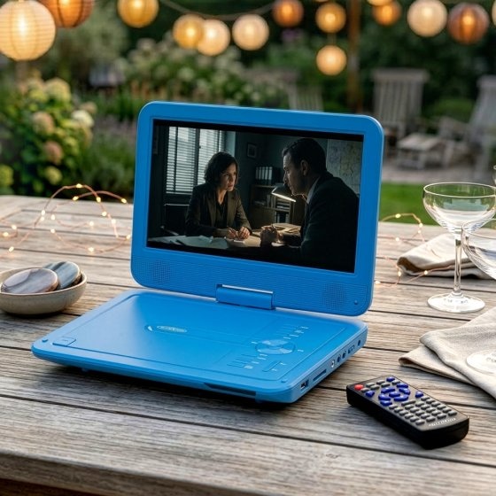 Tragbarer DVD-Spieler blau 