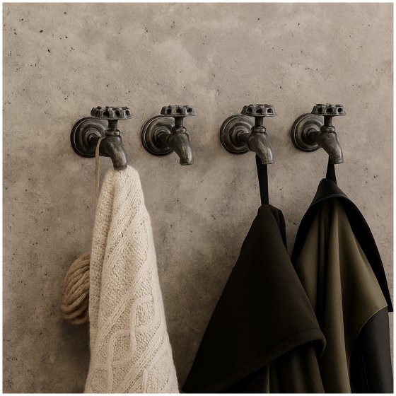 Kleiderhaken 4er Set Steampunk 