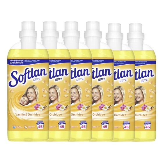 Softlan Vanille und Orchidee Duft für 45 Waschladungen 1000ml 6er Pack 