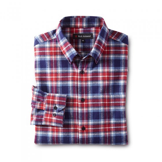 Baumwoll-Flanellhemd, blau-rot M | Blau-Rot