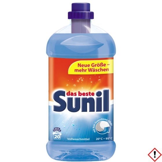 Sunil aktiv Vollwaschmittel mit Anti Grauschleier Effekt 20WL 1320ml 