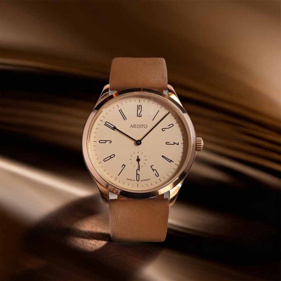 Herrenuhr rosé mit Lederband 