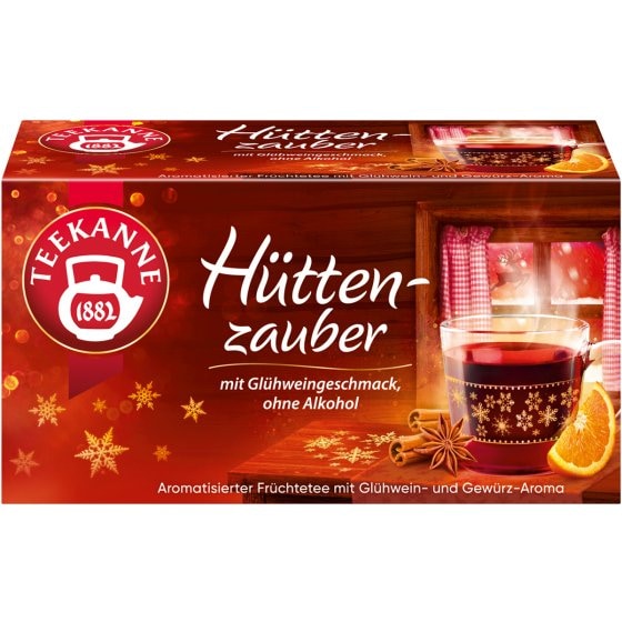 Teekanne Hüttenzauber Früchtetee mit Glühwein und Gewürz Geschmack 50g 