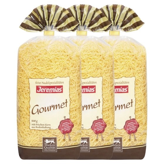 Jeremias Gourmet Frischei Fadennudeln aus Hartweizen 500g 3er Pack 