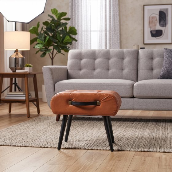 Gepolsterter Fußhocker im Retro-Stil 