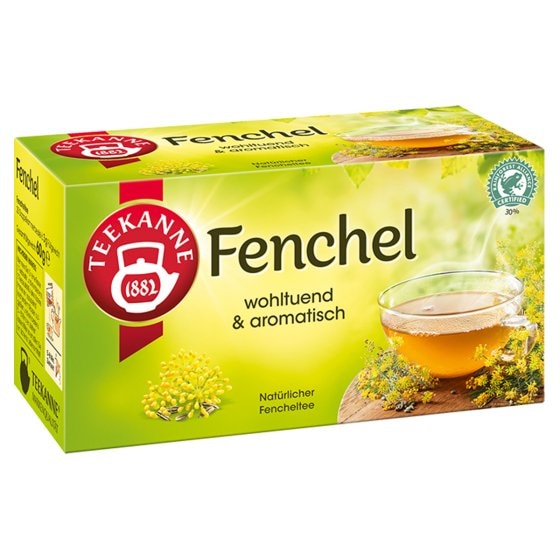 Teekanne Teebeutel Fenchel von Natur aus mit wertvollem Fenchelöl 60g 