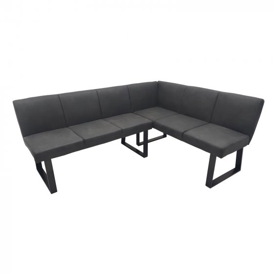 Eckbank 192 x 152 cm Schwarz Vemal kurzer Schenkel rechts 