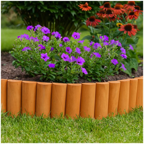 Beetumrandung Holz halbrund braun 