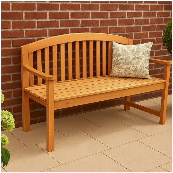 Stilvolle 2-Sitzer-Gartenbank aus Holz Perfekt für Garten, Terrasse und Balkon 