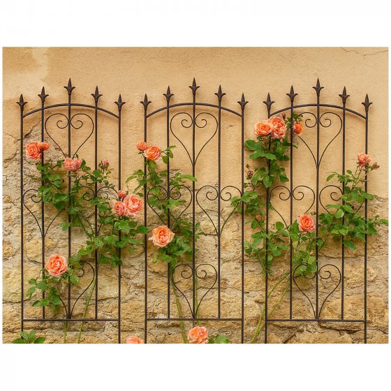 Rankgitter 3er Set mit Herz-Ornamenten 