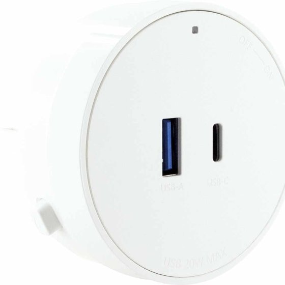 USB-Adapter für Stromschienensystem, weiß Weiß