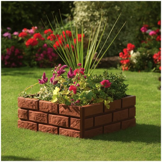 Beetumrandung 4er Set Kunststoff Steinoptik Stecksystem Gesamtlänge 180 cm 