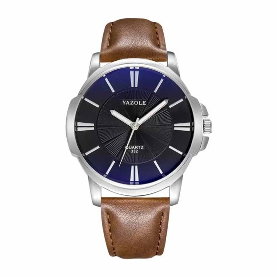 Herrenuhr m. Lederarmband schwarz 