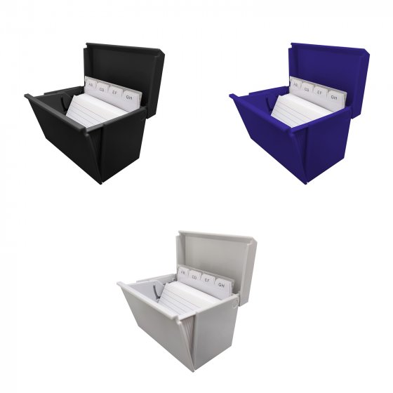 Karteikasten gefüllt farbig sortiert A8 