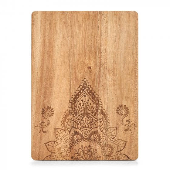 Schneidebrett Akazie mit Muster eckig 