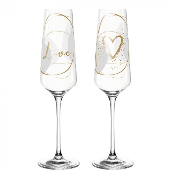 Sektglas 2er Set 280 ml Love 