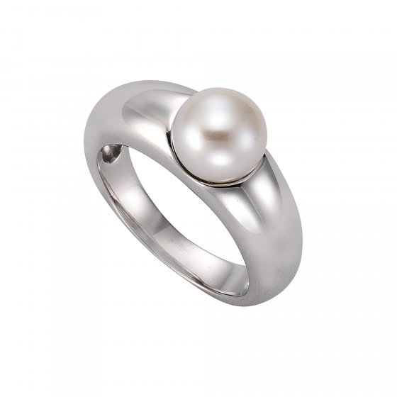 Ring 925 Sterling Silber Muschelkernperle weiß 