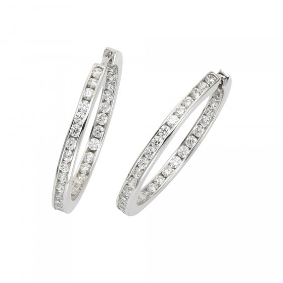 Ohrring 925 Sterling Silber Zirkonia weiß 