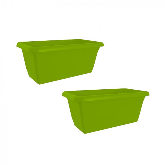 Blumenkasten mit Wasserspeicher 40 cm 2er Set Grün